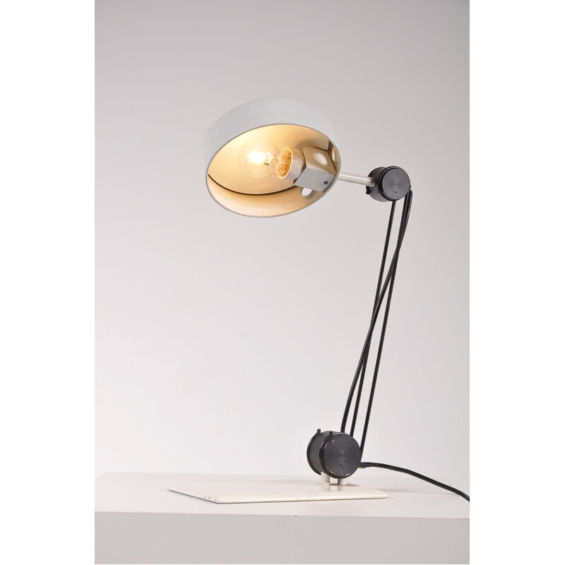 Vintage white metal desk lamp- 1970s