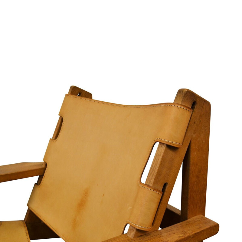 Vintage oakleather lounge chairs by Erling Jessen - 1960s