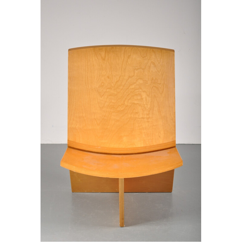 Prototype birch lounge chair by Willem Heinen - 1980s