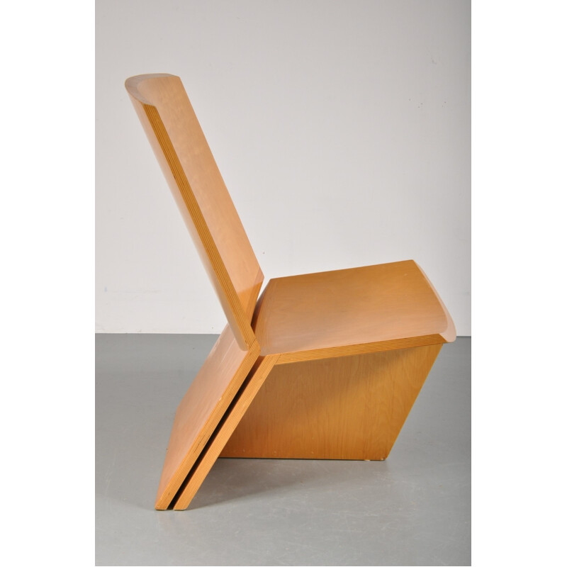 Fauteuil vintage prototype en bouleau par Willem Heinen - 1980