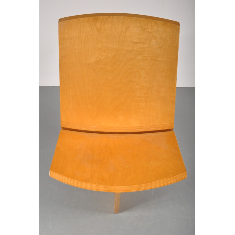 Prototype birch lounge chair by Willem Heinen - 1980s