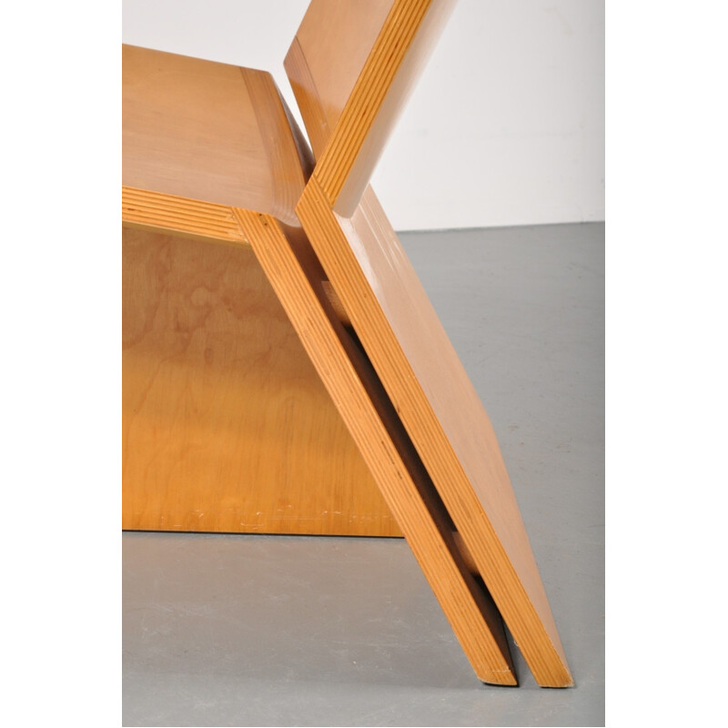 Prototype birch lounge chair by Willem Heinen - 1980s