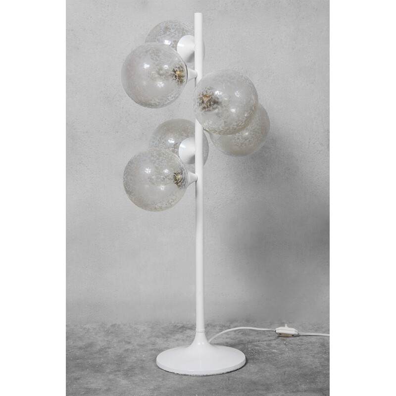 Vintage space age milk glass floor lamp, 1960