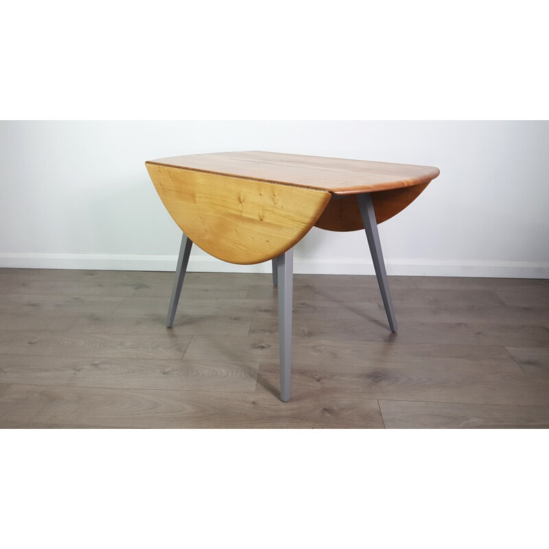 Vintage Grey Table in a Drop Leaf  shape by Lucian Ercolani for Ercol - 1960s