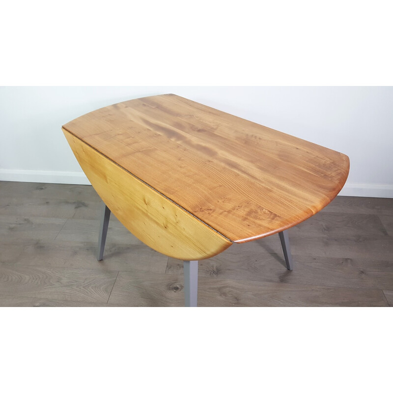 Vintage Grey Table in a Drop Leaf  shape by Lucian Ercolani for Ercol - 1960s