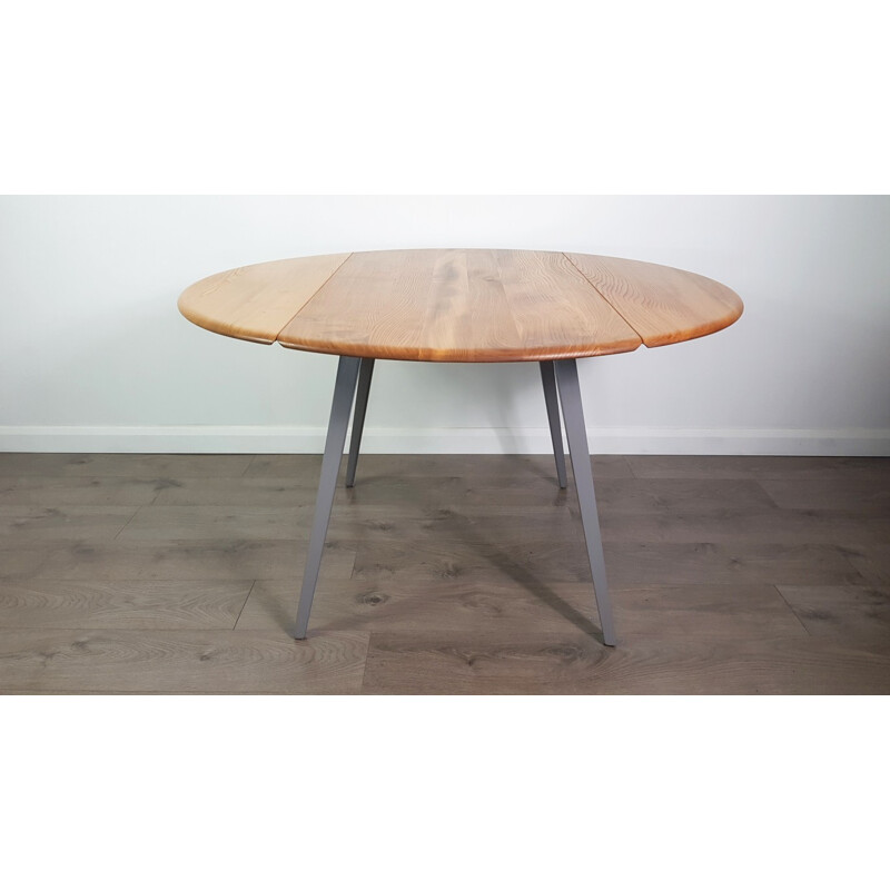 Vintage Grey Table in a Drop Leaf  shape by Lucian Ercolani for Ercol - 1960s