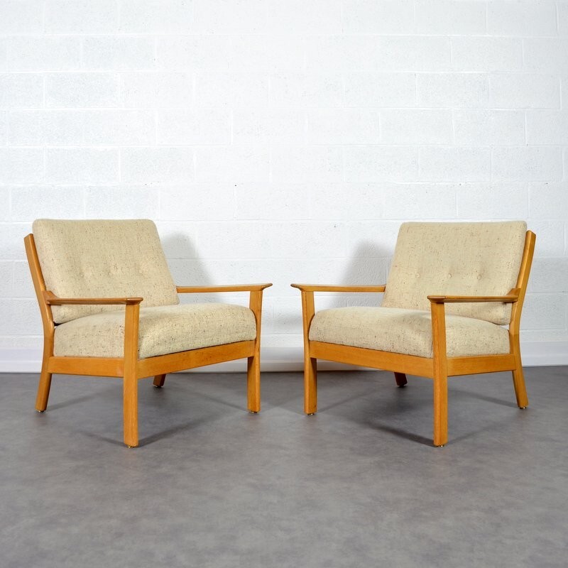 Set of 2 vintage Scandinavian armchairs  - 1960s