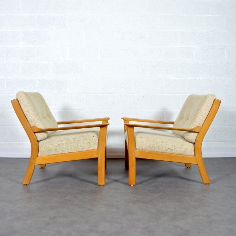 Set of 2 vintage Scandinavian armchairs  - 1960s