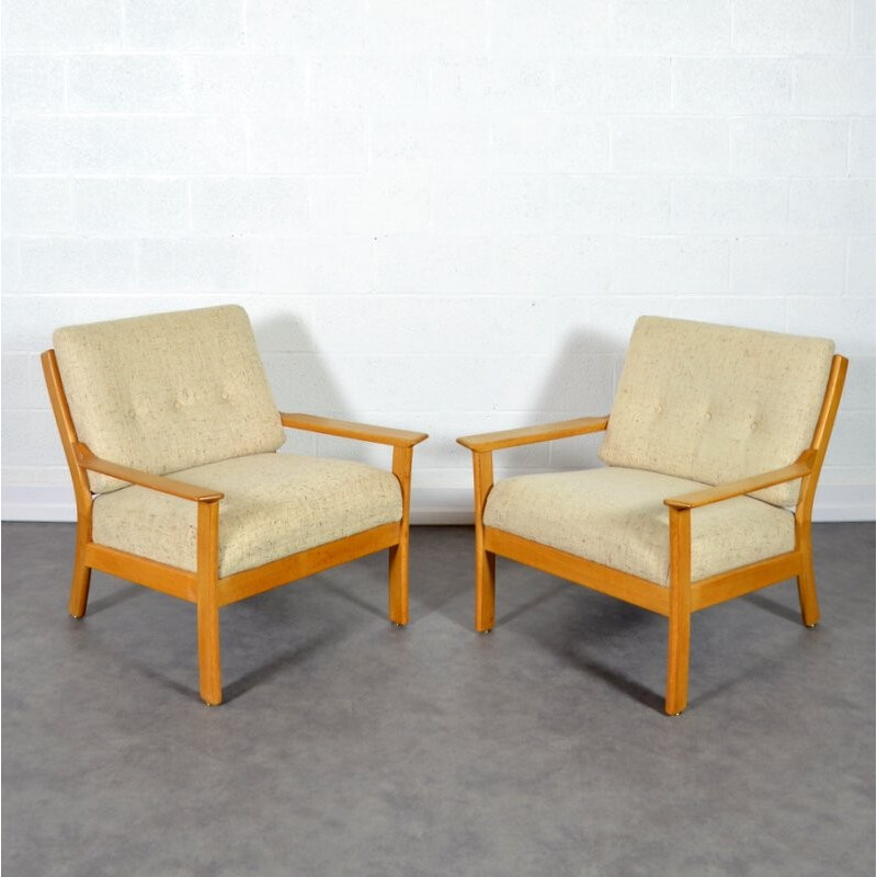 Set of 2 vintage Scandinavian armchairs  - 1960s