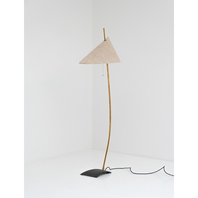 Lampadaire vintage en laiton massif - 1950