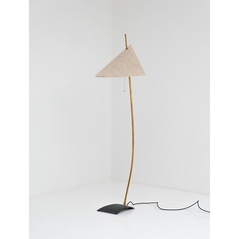 Vintage floor lamp made of solid brass - 1950s