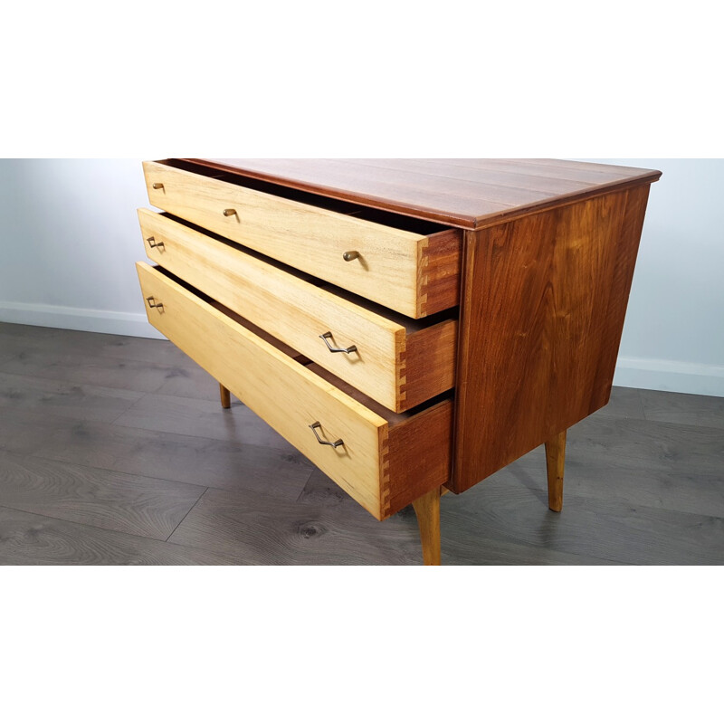 Vintage Teak and Walnut Veneer Dresser by Alfred Cox for AC Furniture - 1950s