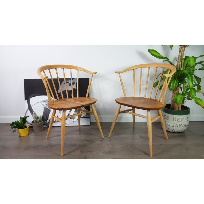 Suite de 2 Chaises d'Appoint Vintage par Lucian Ercolani pour Ercol - 1960