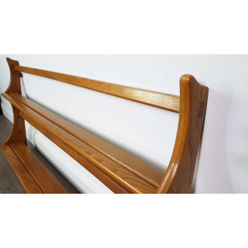 Vintage Elm Open Plate Rack by Lucian Ercolani for Ercol - 1970s