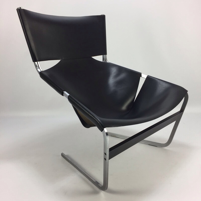 Vintage F444 Black Lounge Chair by Pierre Paulin for Artifort - 1960s
