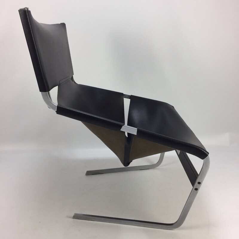 Vintage F444 Black Lounge Chair by Pierre Paulin for Artifort - 1960s