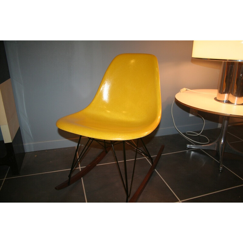 Chaise à bascule RKR jaune, EAMES - 1960