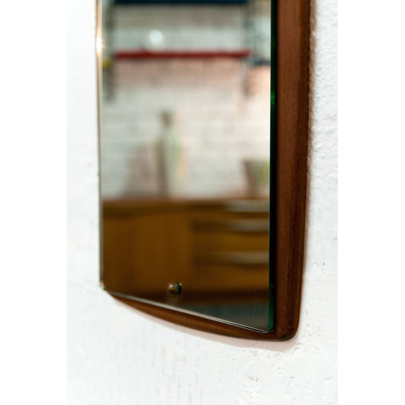 Vintage Scandinavian mirror in teak - 1960s