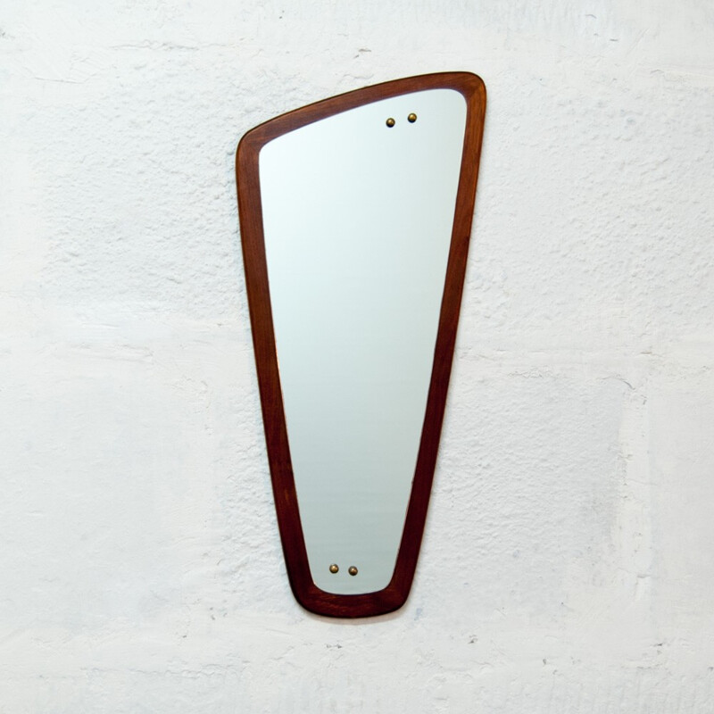 Vintage Asymmetric Scandinavian mirror - 1950s