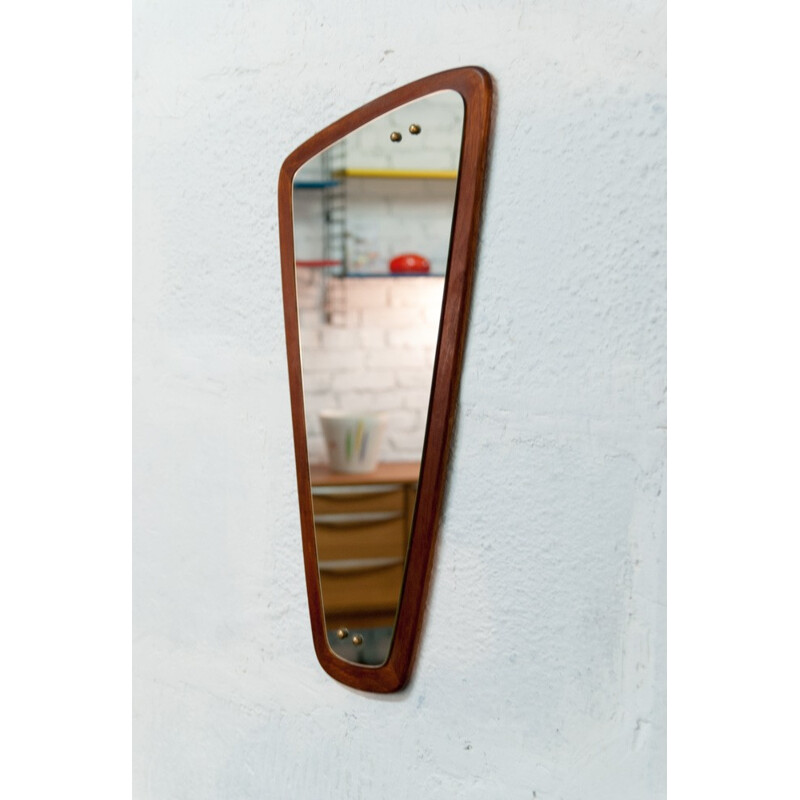 Miroir scandinave asymétrique vintage - 1950