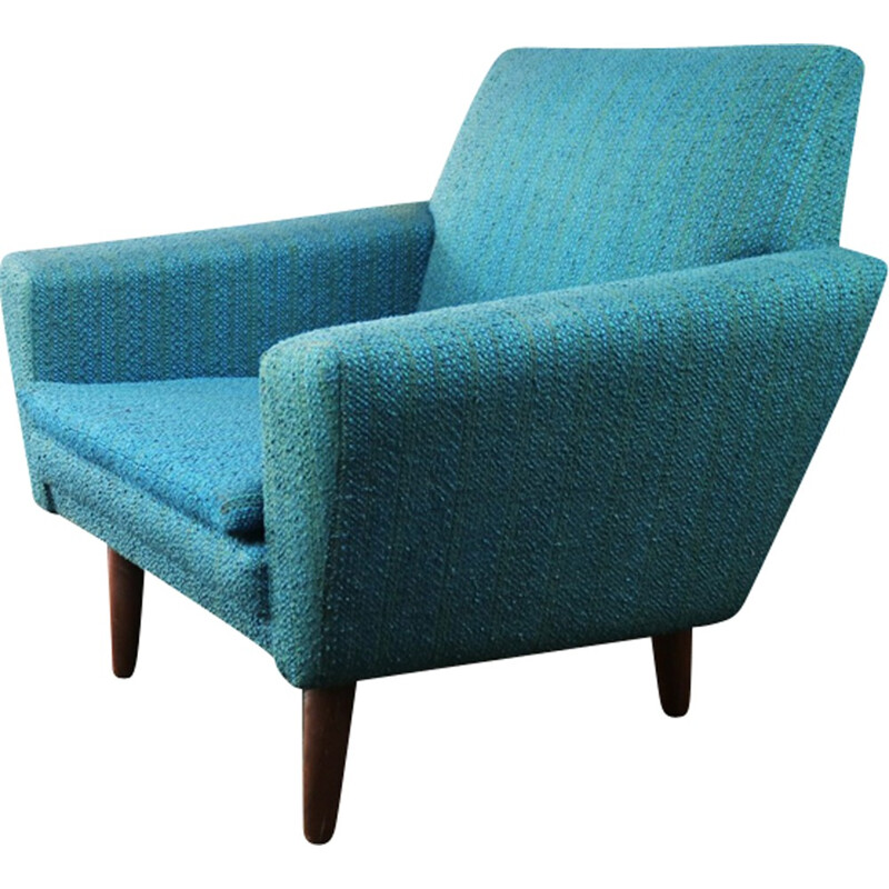 Vintage scandinavian turquoise armchair - 1970s