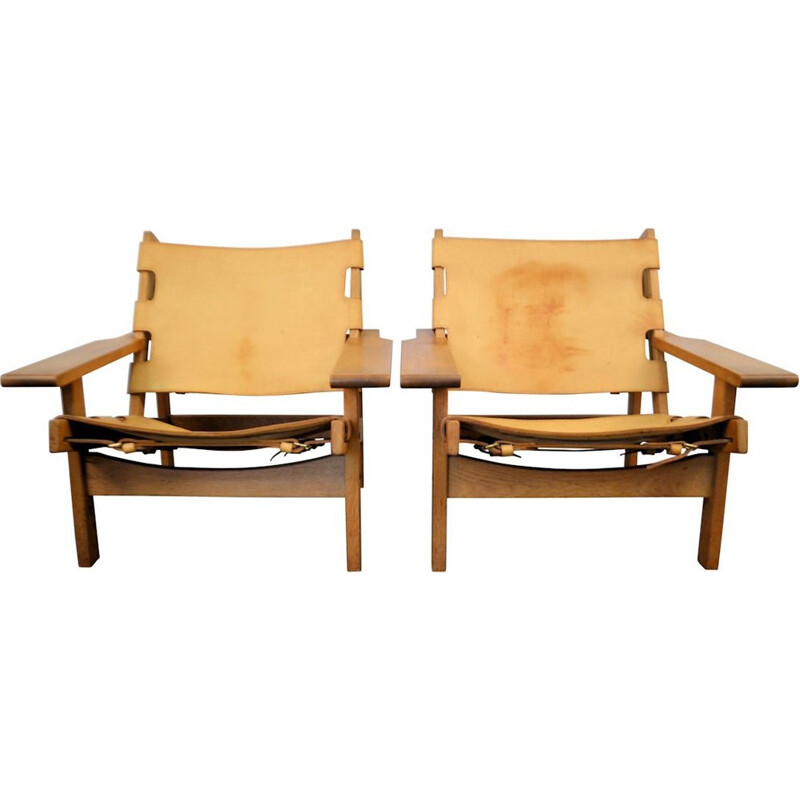 Paire de fauteuils vintages en chêne d'Erling Jessen - 1960