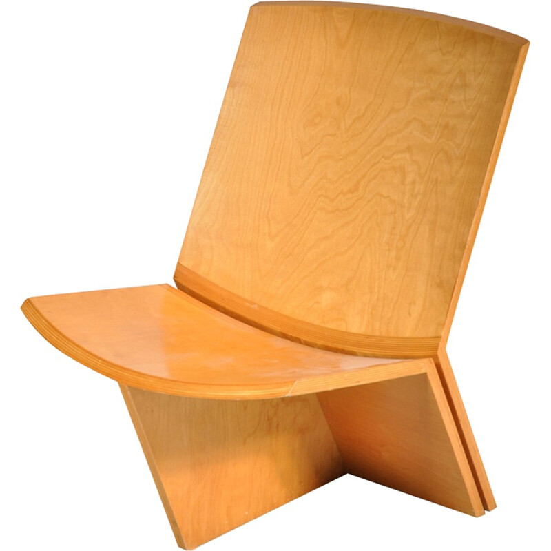 Fauteuil vintage prototype en bouleau par Willem Heinen - 1980