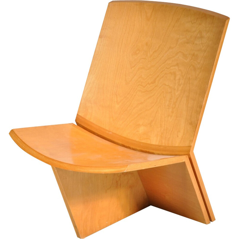 Prototype birch lounge chair by Willem Heinen - 1980s