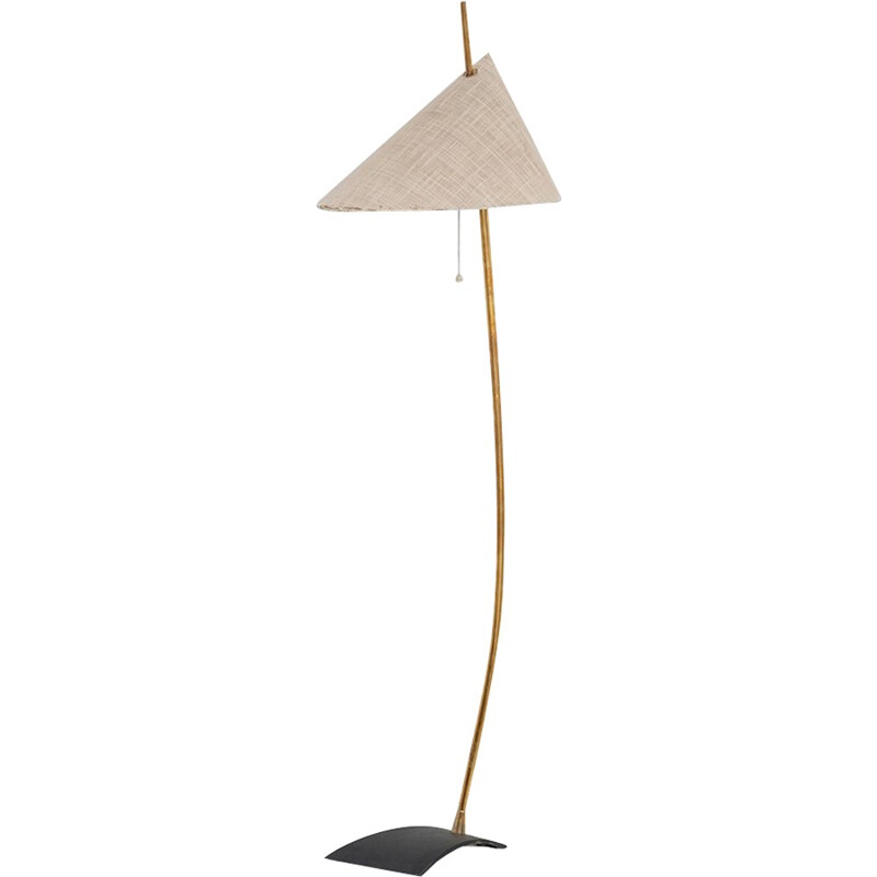 Vintage floor lamp made of solid brass - 1950s