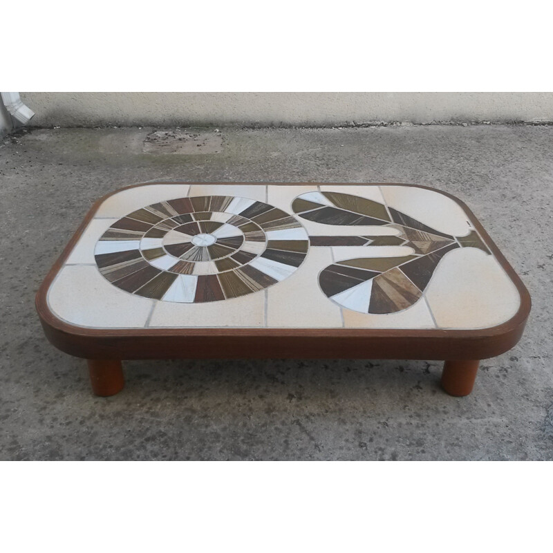 Vintage ceramic coffee table by Roger Capron - 1970s