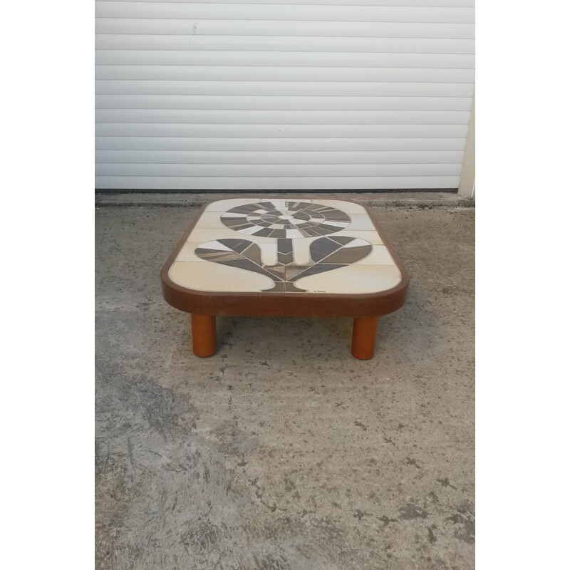 Vintage ceramic coffee table by Roger Capron - 1970s