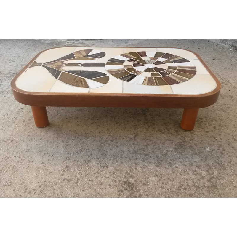 Vintage ceramic coffee table by Roger Capron - 1970s