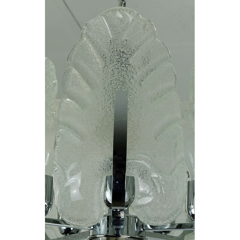 Vintage scandinavian glass chandelier by Carl Fagerlund for Orrefors - 1960s