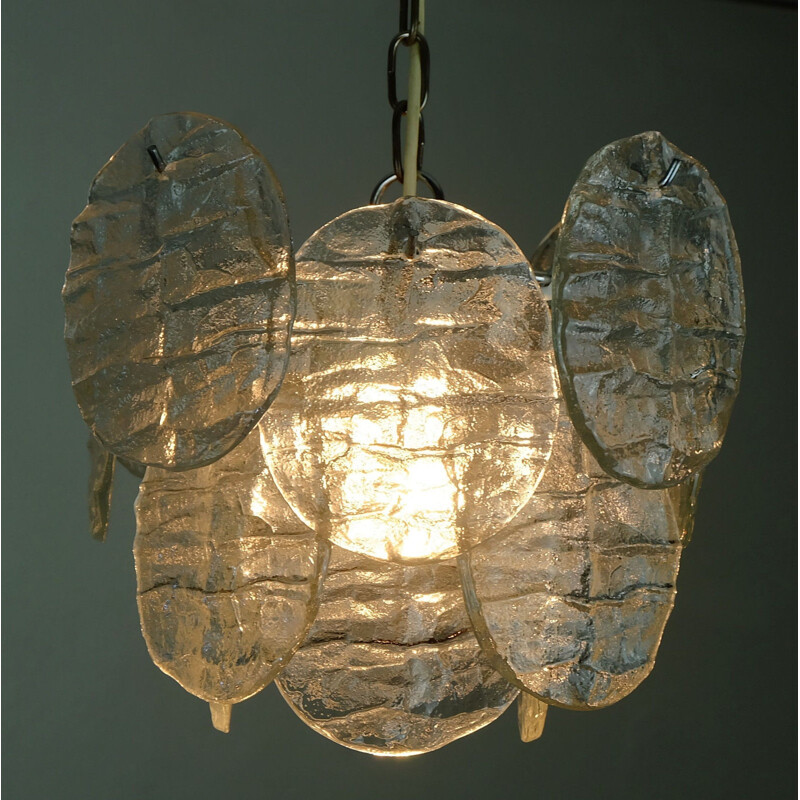 Vintage "Blatt" glass chandelier by Kalmar - 1970s