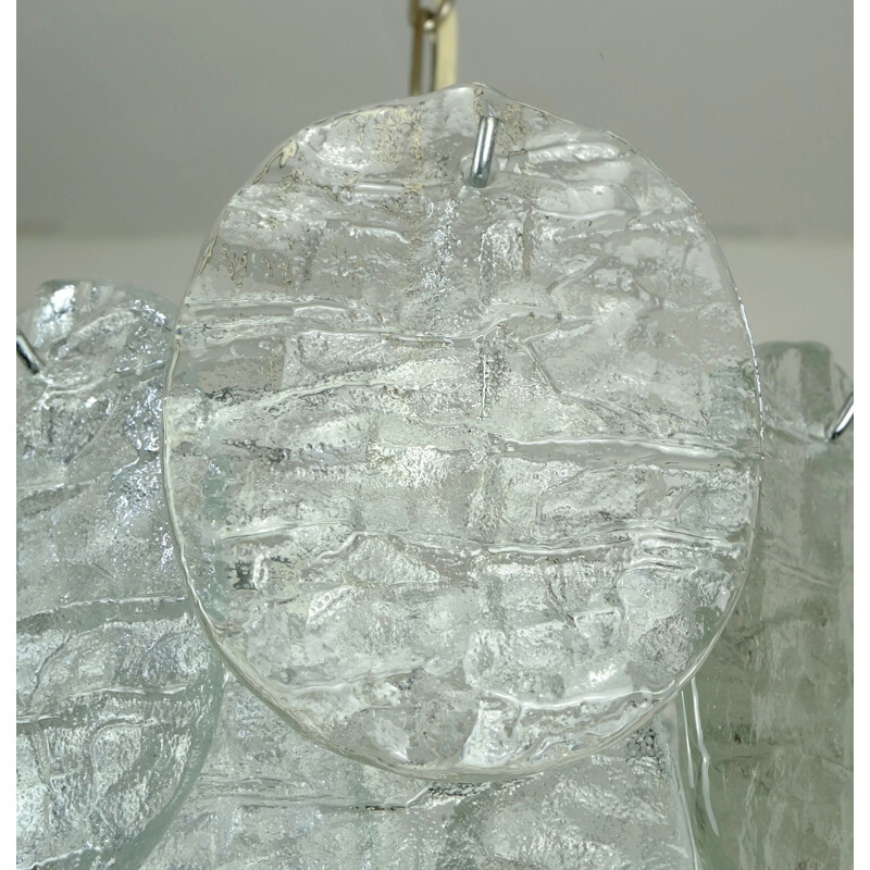 Vintage "Blatt" glass chandelier by Kalmar - 1970s