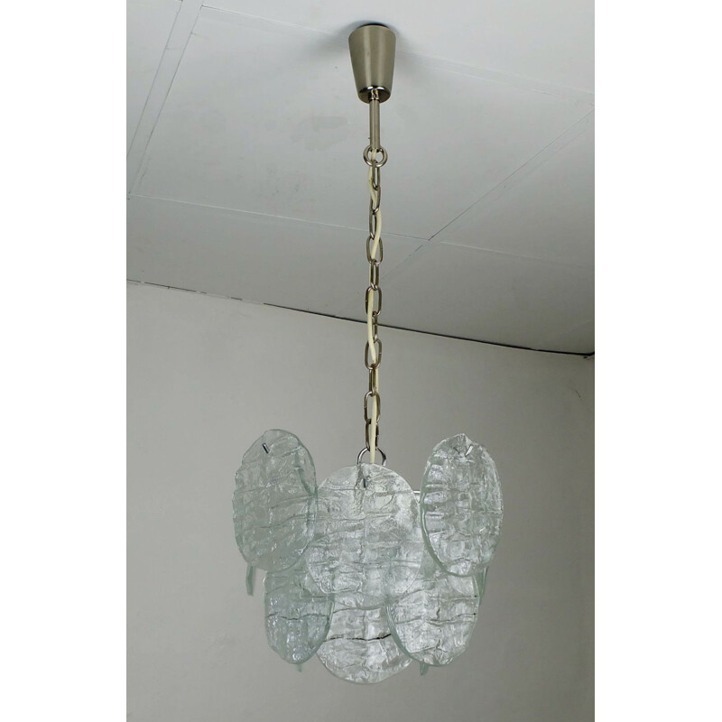 Vintage "Blatt" glass chandelier by Kalmar - 1970s