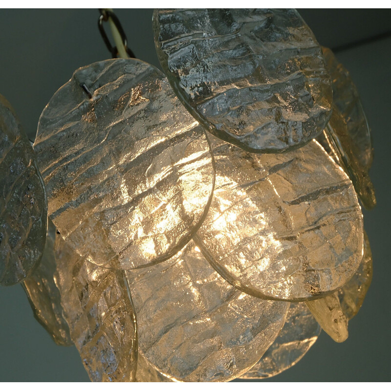 Vintage "Blatt" glass chandelier by Kalmar - 1970s