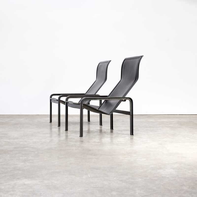 Vintage pair of "Golfo Dei Poeti" lounge chairs by Jacques Toussaint & Patrizia Angeloni - 1980s