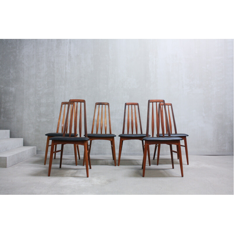 Set of 6 "Eva" Dining Chairs by Niels Kofoed for Koefoeds Mobelfabrik - 1960s