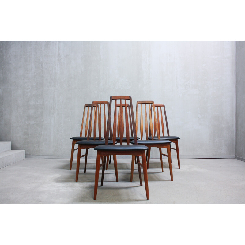 Suite de 6 chaises à repas "Eva" par Niels Kofoed pour Koefoeds Mobelfabrik - 1960