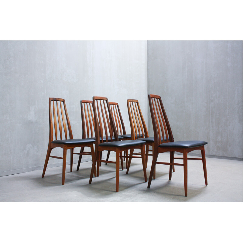 Set of 6 "Eva" Dining Chairs by Niels Kofoed for Koefoeds Mobelfabrik - 1960s