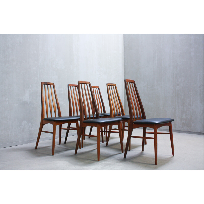 Suite de 6 chaises à repas "Eva" par Niels Kofoed pour Koefoeds Mobelfabrik - 1960