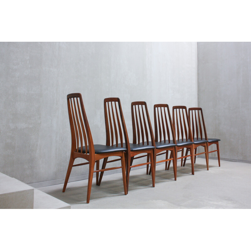 Set of 6 "Eva" Dining Chairs by Niels Kofoed for Koefoeds Mobelfabrik - 1960s