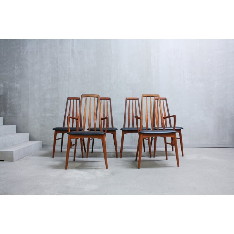 Set of 6 Eva vintage armchairs by Niels Kofoed for Koefoeds Mobelfabrik - 1960s