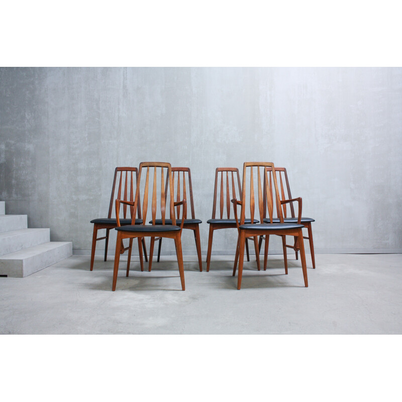 Suite de 6 fauteuils vintage Eva par Niels Kofoed pour Koefoeds Mobelfabrik - 1960