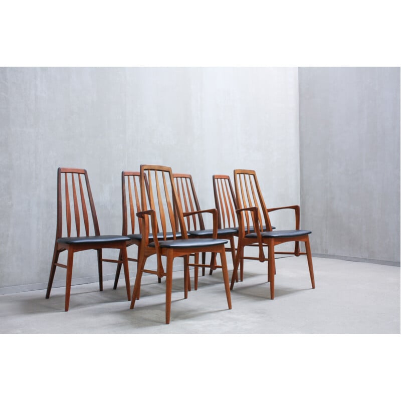 Set of 6 Eva vintage armchairs by Niels Kofoed for Koefoeds Mobelfabrik - 1960s