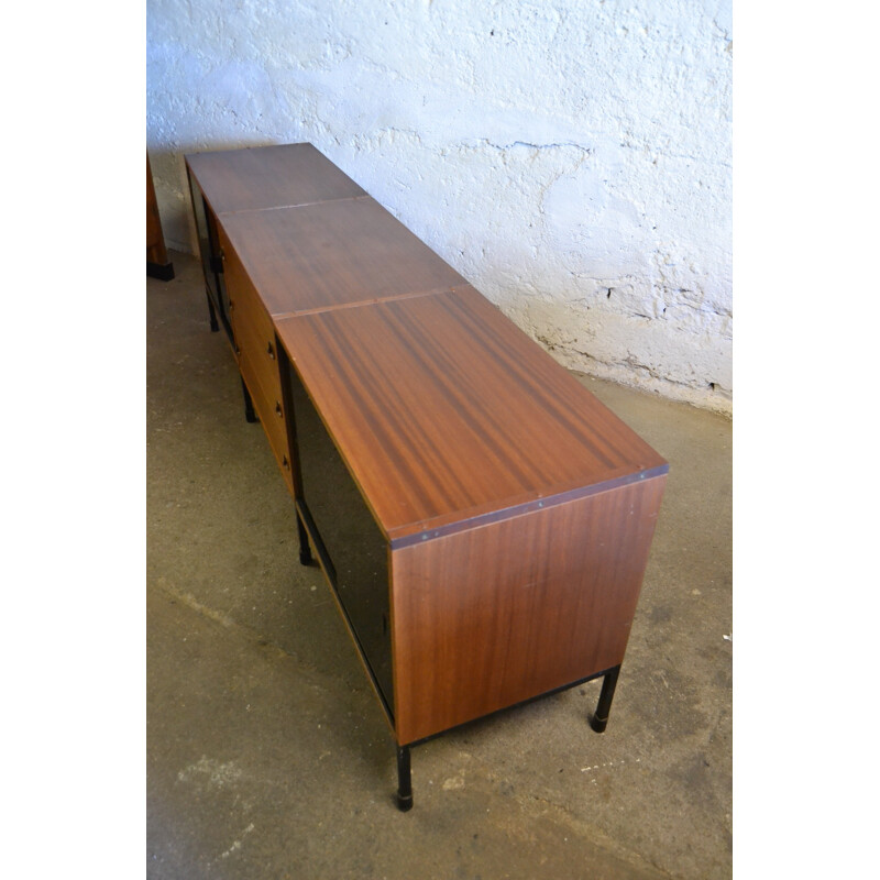 Vintage sideboard in plywood and glass, ARP - 1960s