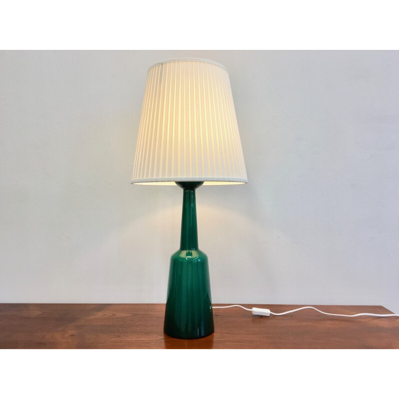 Vintage large green glass lamp by Kastrup Holmegaard - 1960s