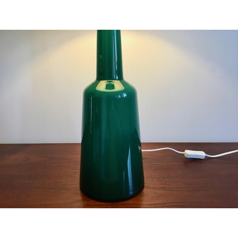 Vintage large green glass lamp by Kastrup Holmegaard - 1960s