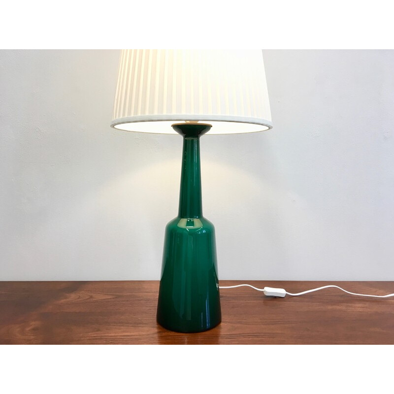 Grande lampe vintage en verre vert par Kastrup Holmegaard, Danemark - 1960